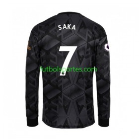 Camiseta Arsenal Bukayo Saka 7 Segunda Equipación 2022/2023 Manga Larga